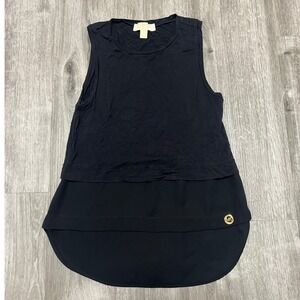 Michael Kors black layered‎ blouse tank top, women's XS